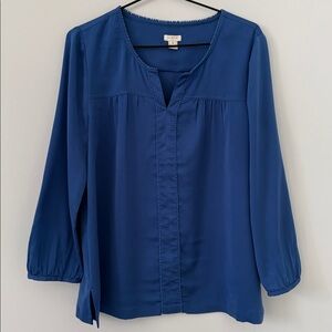 J. Crew Blue long sleeve Blouse M